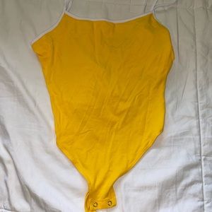 Yellow open back bodysuit